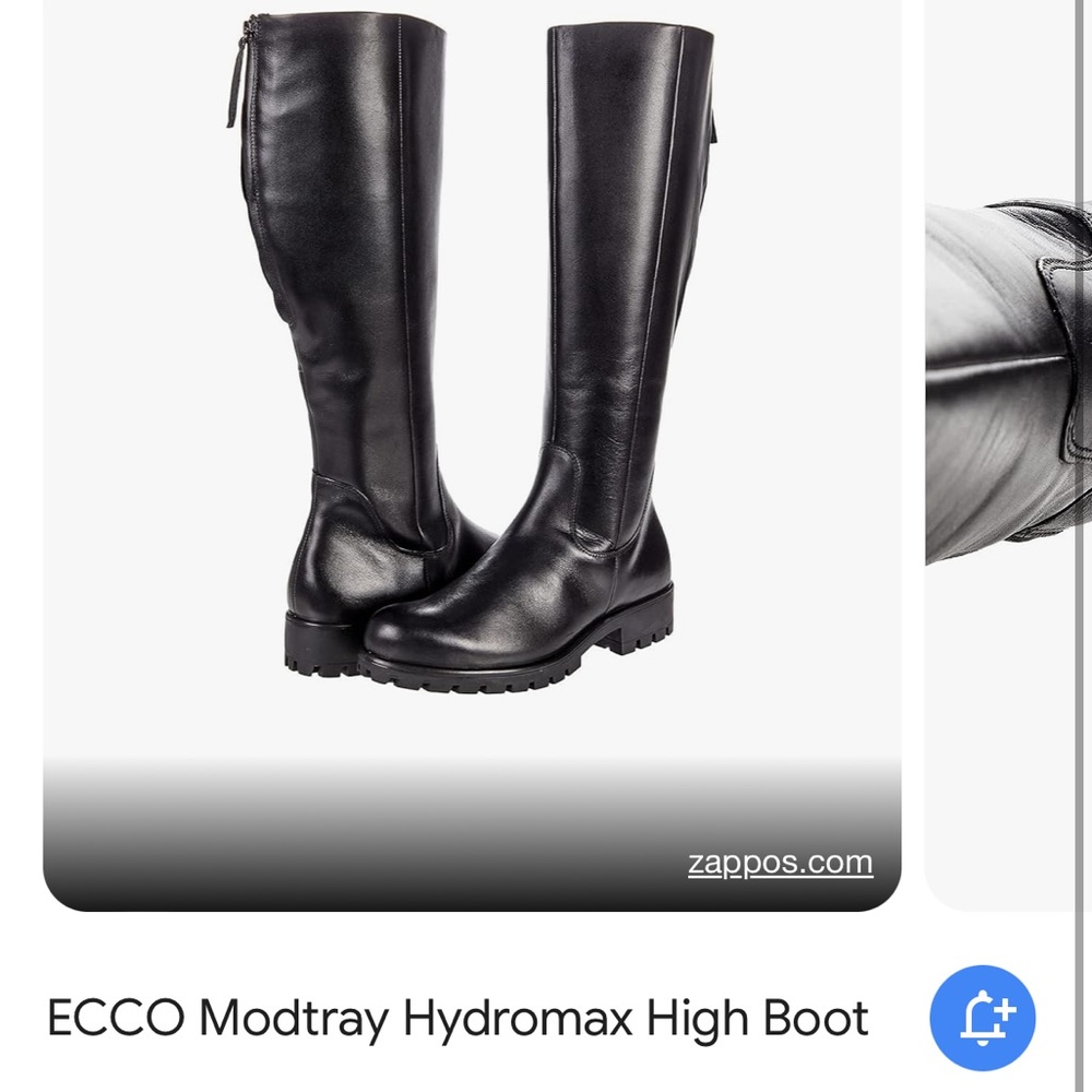Ecco modtray hydromax adjustable wide calf leather boot